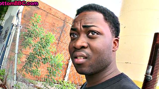 Picked up black thug gets doggystyled outdoor by white guy