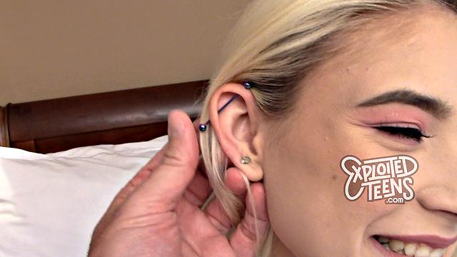 Blonde teen loves sucking cock