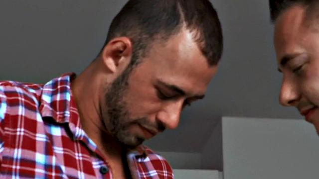 Watch these bisexual dudes dominate and spitroast a skinny ginger in a wild MMF threesome