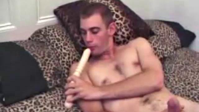 Nick brought four toys for this solo jerk off, but only one will do. He lubes his hole and gets to it, moaning softly while he enjoys his favorite toy.