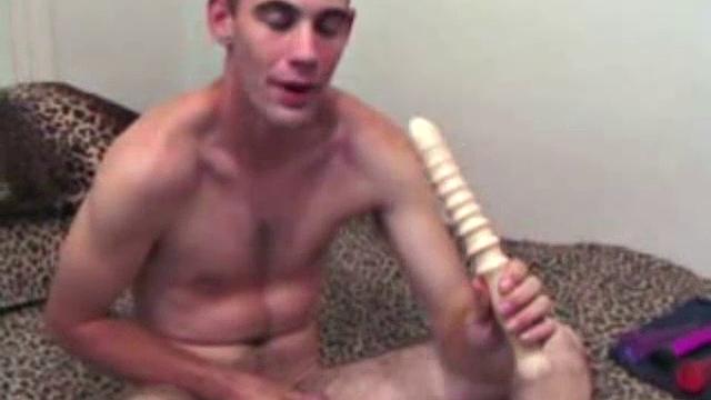 Nick brought four toys for this solo jerk off, but only one will do. He lubes his hole and gets to it, moaning softly while he enjoys his favorite toy.