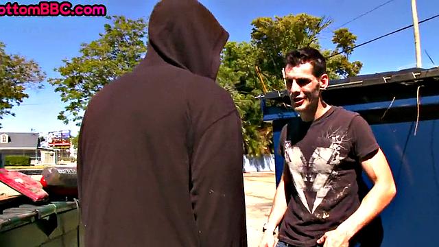 Real black thug publicly assnailed outdoors by white dude