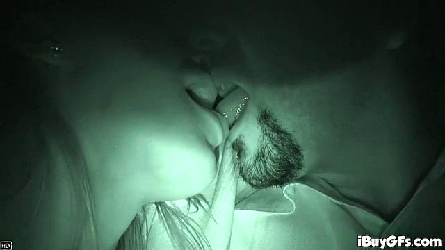 Horny Blonde Babe gives a Deep throat blowjob to Boyfriend inside car.