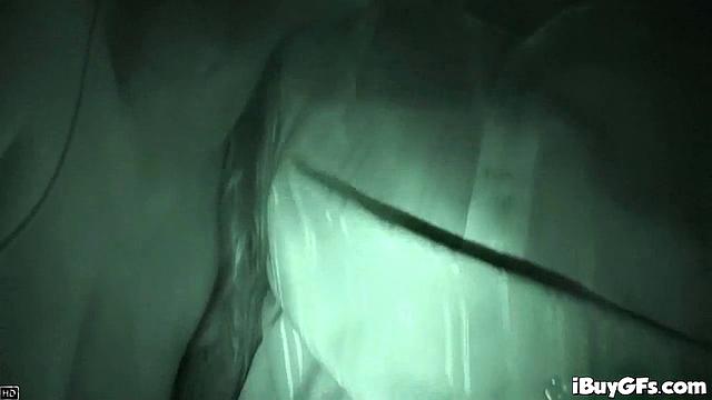 Horny Blonde Babe gives a Deep throat blowjob to Boyfriend inside car.