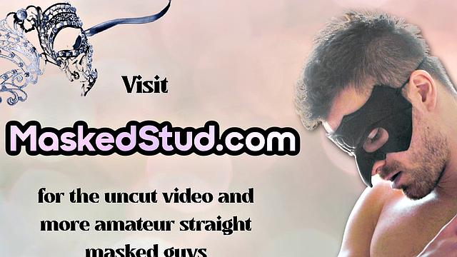 Real masked jock masturbates under shower and cums