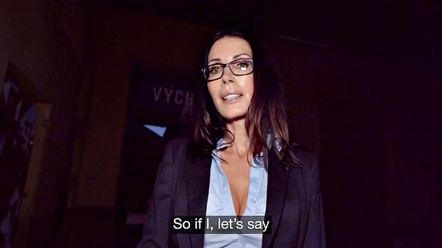 Busty amateur tattooed teacher screwed for cash after casting