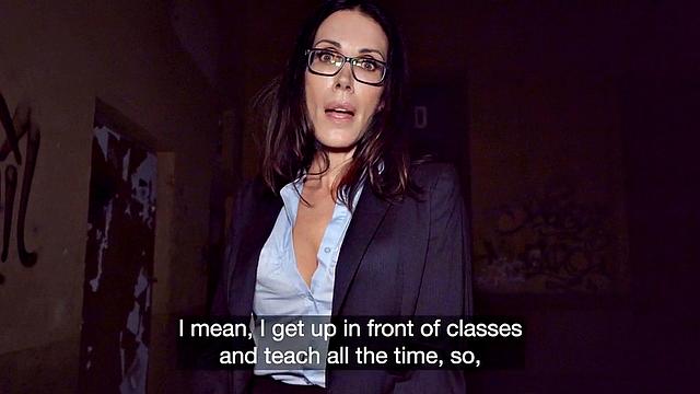 Busty amateur tattooed teacher screwed for cash after casting