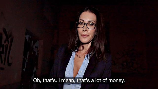 Busty amateur tattooed teacher screwed for cash after casting