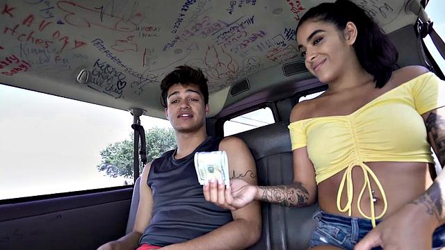 Str8 picked up stud fucks a hunk in public van