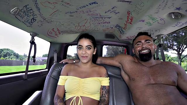 Str8 picked up stud fucks a hunk in public van