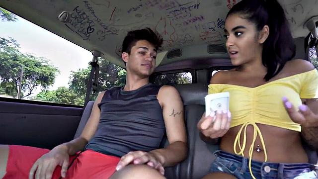 Str8 picked up stud fucks a hunk in public van