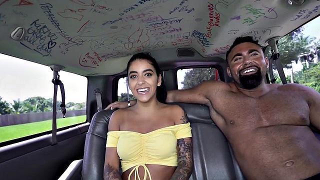 Str8 picked up stud fucks a hunk in public van