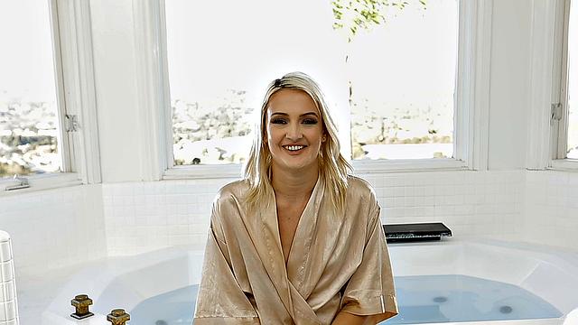 Petite Blonde Zoe Sparx Pre-Scene Interview And BTS