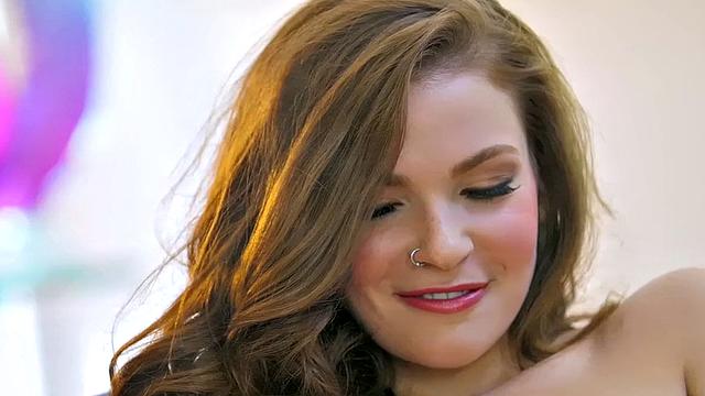 Kinky babe in lingerie enjoys fingering her bald pussy and teasing with tattoos and thongs