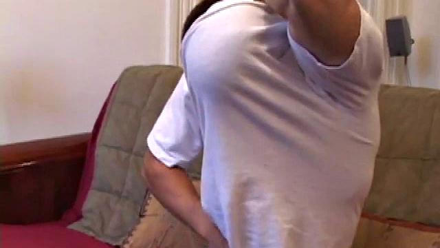 Jeron Carter seems like a nice guy and isn't nervous despite his on-screen porn debut. He strips to reveal a beautiful body. His chest, arms, and abs are nicely shaped and ripple slightly as he beats off.