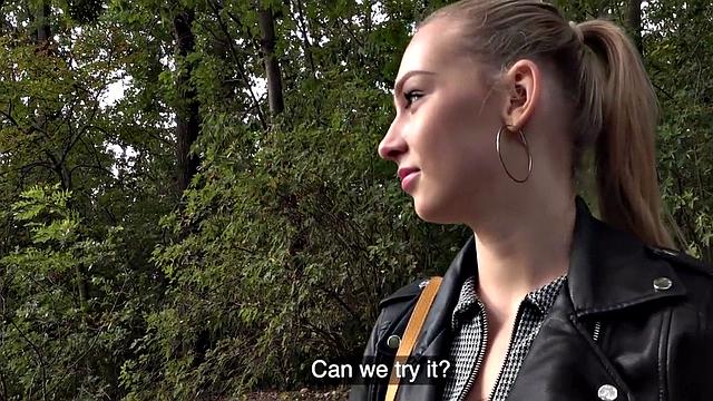 Czech teen picked up for outdoor POV fuck after casting