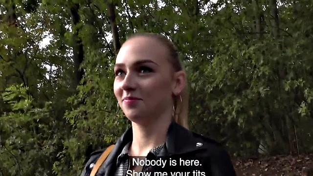 Czech teen picked up for outdoor POV fuck after casting