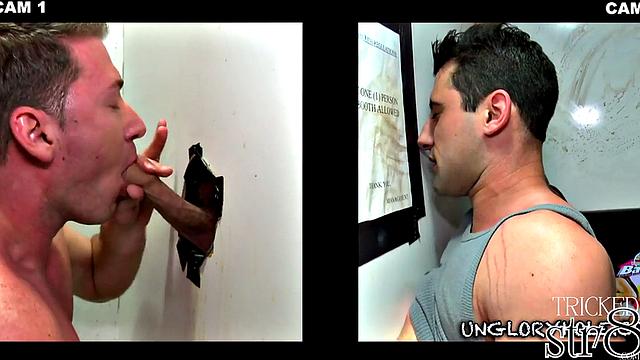 Nasty str8 dude fooled in gloryhole