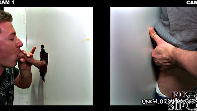 Nasty str8 dude fooled in gloryhole