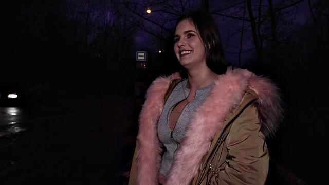 Roundass euro student gets bentover and gives bj for cash