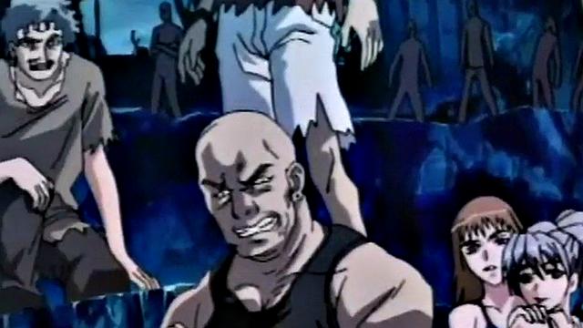 Busty cartoon teen getting rammed in gangbang