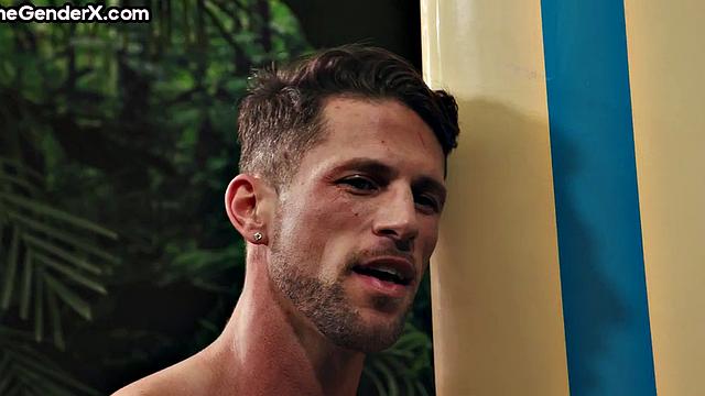 Stunning Trans covered in cum after analpounding