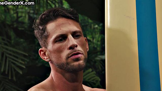 Stunning Trans covered in cum after analpounding