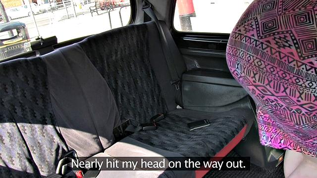 Brunette Cabbie gets her big tits fondled & titfucked by a lucky stud