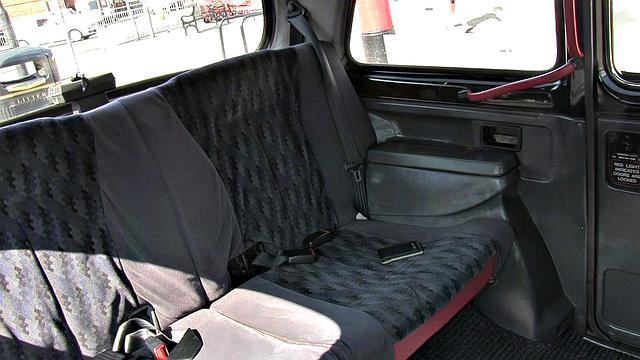 Brunette Cabbie gets her big tits fondled & titfucked by a lucky stud