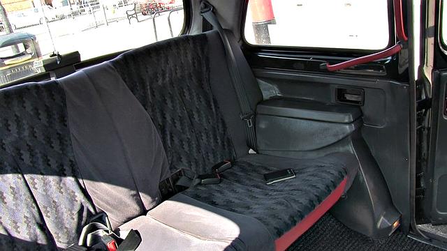 Brunette Cabbie gets her big tits fondled & titfucked by a lucky stud