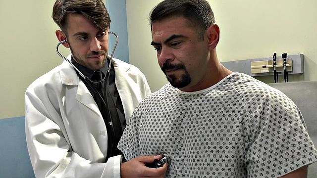 Watch this kinky nurse duo get naughty in a hospital threesome with a patient in uniform