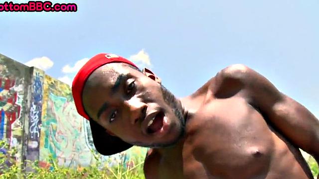 Real Ebony picked up and drilled outdoor in public