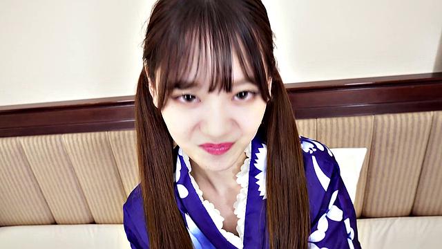 Aki Igarashi is fucked in a sexy kimono