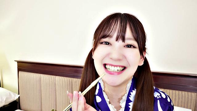 Aki Igarashi is fucked in a sexy kimono