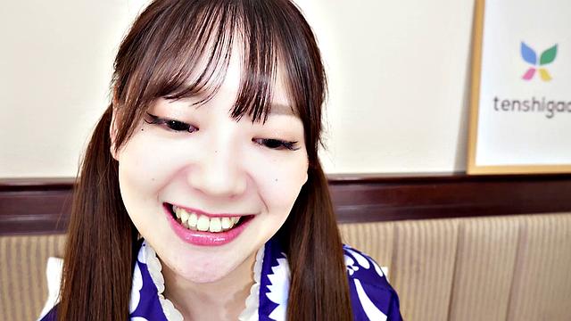 Aki Igarashi is fucked in a sexy kimono