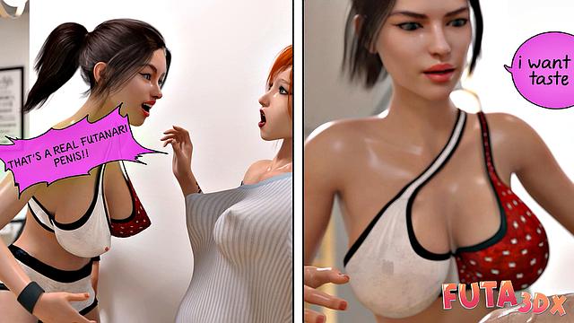 огненная фута-рыжая отчаянно прячет свой мощный член