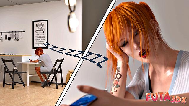 Futa3dX - Hot Futa Redhead Tries To Hide Her MASSIVE COCK