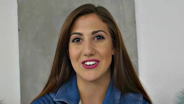 First time 21yo babe pounded on couch after teasing