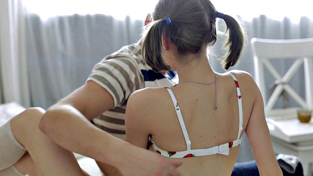 Pigtailed Girl Enjoys It Rough