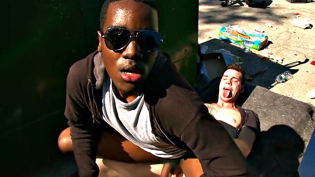 Public thug picked up and banged outdoors