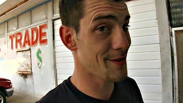 Public thug picked up and banged outdoors
