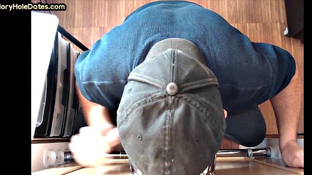 Gloryhole DILF wakes up to cock in his greedy mouth