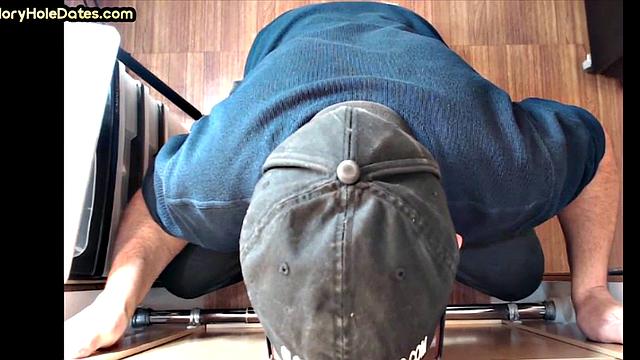 Gloryhole DILF wakes up to cock in his greedy mouth