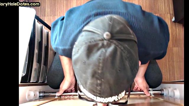 Gloryhole DILF wakes up to cock in his greedy mouth