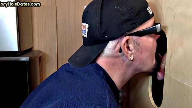 Gloryhole DILF wakes up to cock in his greedy mouth