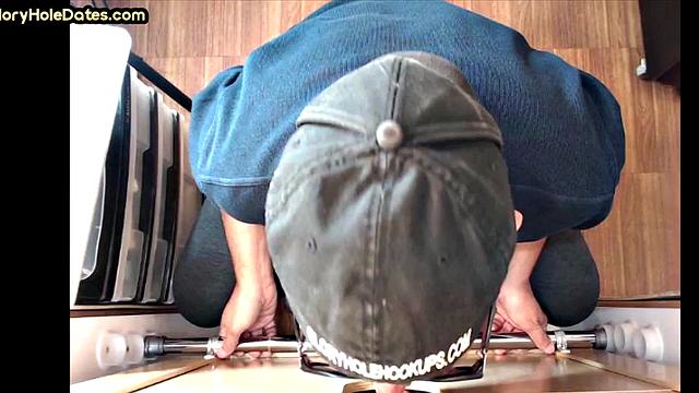 Gloryhole DILF wakes up to cock in his greedy mouth