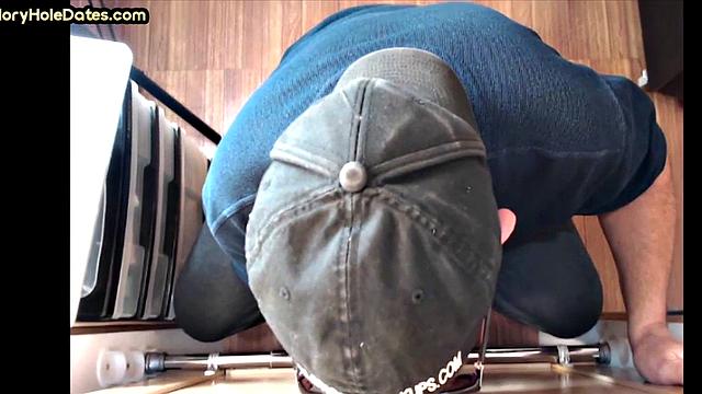 Gloryhole DILF wakes up to cock in his greedy mouth