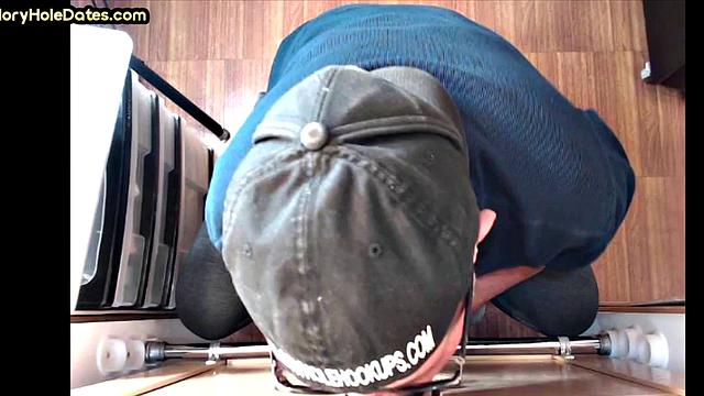 Gloryhole DILF wakes up to cock in his greedy mouth