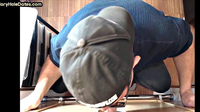 Gloryhole DILF wakes up to cock in his greedy mouth