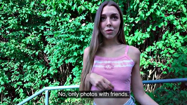 Pulled stunning babe fucks stranger for cash in POV